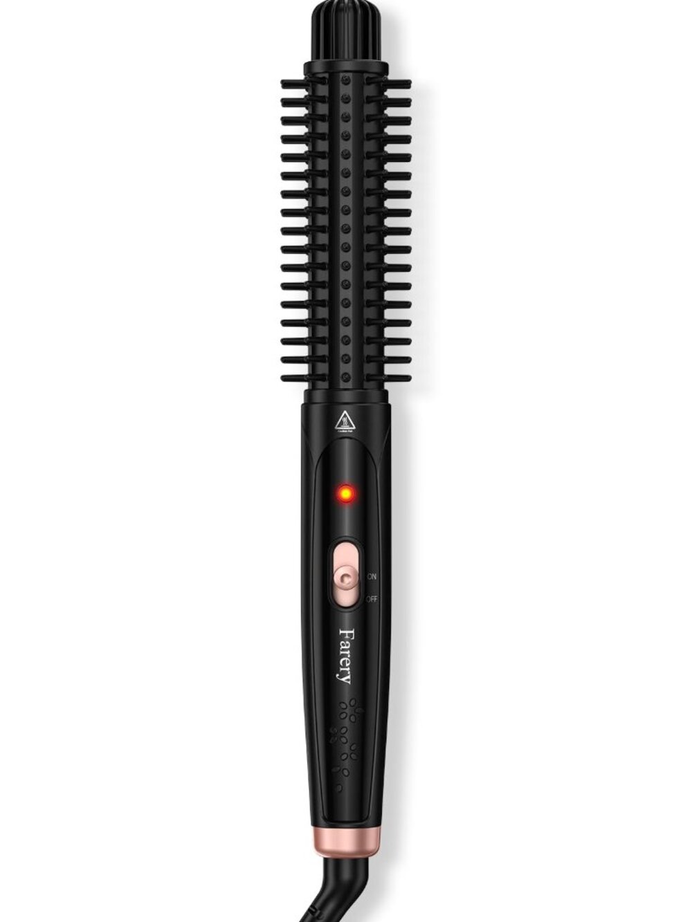 Farery 3/4 Inch Curling Iron Brush, Heated Round Brush for Compact Bouncy Curls